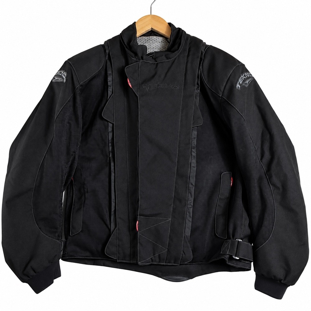 Teknic Motorcycle Jacket Mens 42 Black Excellent Mesh Padded Biker Gear